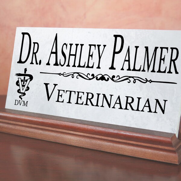 Veterinarian Desk Name Plate Etsy