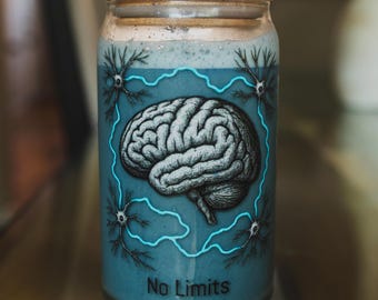 glass cup, eco tumbler, therapist gift, neuropsychology, bamboo lid, mental health, straw cup, custom glass, psych gift, reusable cup