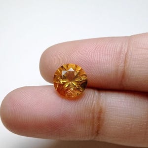 8mm Natural Yellow Zircon – 1.75ct Faceted Round Golden Yellow Gemstone – Loose Zircon Stone for Jewelry Making
