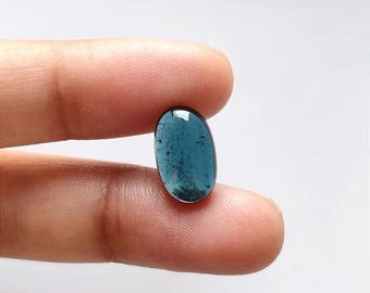 Turmalina Azul Natural Cabochão Oval de 4,10 ct – 13 x 8 mm, Gema Solta de Turmalina Azul Rara AAA para Confecção de Joias