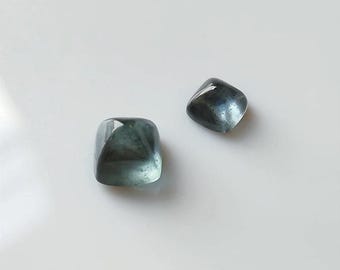 AAA Natural Gray Blue Tourmaline Sugarloaf Pair – Unique Bi-Color Tourmaline Cabochon Pair – Loose Tourmaline Stones for Jewelry Making