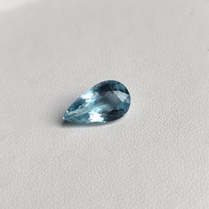 AAA Natural Aquamarine Pear Cut – 14×8mm Faceted Loose Gemstone – 3.45cts Aquamarine Stone for Jewelry Making – March Birthstone
