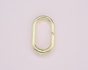 18K gold pendant connector DIY jewelry components round buckle