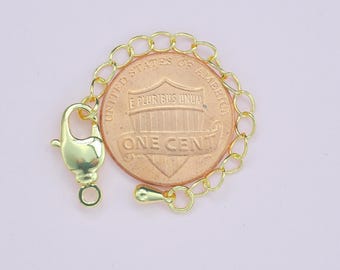18K Gold Filled Extender Chain with Lobster Claw Clasps - DIY Jewelry Making Supply