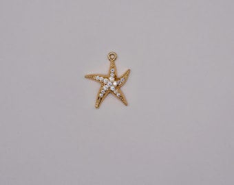 Classic starfish diamond pendant DIY components suitable for bracelets and anklet accessories