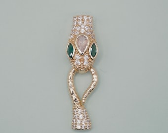 Gold-Plated Snake Pendant Necklace: Bohemian Serpent Jewelry