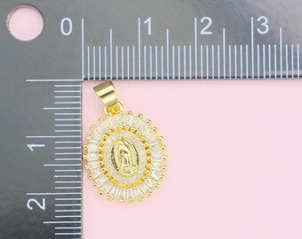 18k Gold Jesus Pendant with Zircon: DIY Jewelry Component