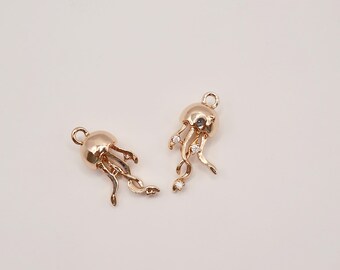 Ocean Series DIY Octopus Pendant 14K Gold Plated Jewelry for Bracelet & Necklace Combination