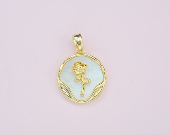 A rose pendant,18K gold pendant, a DIY necklace bracelet, ornaments
