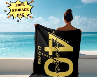 Custom Birthday Party Beach Towel,Personalized Girls Trip Pool Towel,Vacation Gift,Birthday Gift Idea,50th/40th/30th Birthday Beach Towel