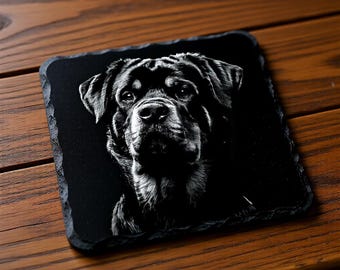 Rottweiler Gravure Afbeeldingen Set (4 stuks) – Wit op Zwart – Lasergravure PNG 4000x4000
