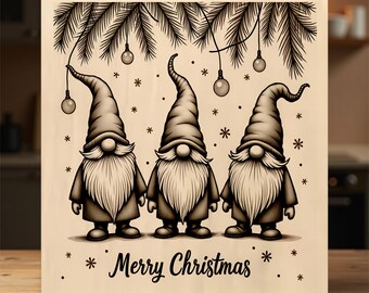 Juego de gnomos navideños de 4 archivos SVG y 4 PNG para grabado láser en madera, posavasos y tablas de cortar: descarga digital, LightBurn, Glowf