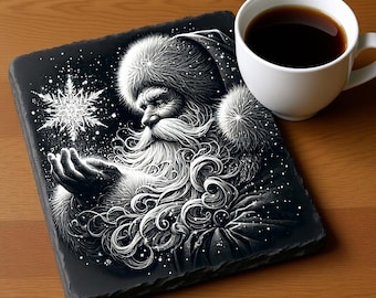Zestaw świąteczny Santa Christmas 3 PNG - laser, grawerowanie łupkowe, plik laserowy, podstawki, lightburn, glow forge, Xtool, Atomstack, , Boże Narodzenie,