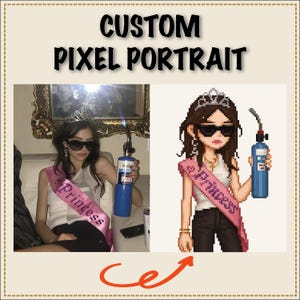 Personalized Pixel Character, Custom Digital Art, Custom Illustration, Portrait Drawing, Digital Art, Girlfriend Gift, Pixel Commision