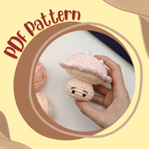 Squeezy Mushroom Crochet Pattern, Cute Mushroom Doll Amigurumi, Mushroom Plush Toy, Stress Relief Plushie, Easy Quick And Low Sew Project