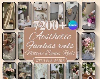 7000+ Faceless Aesthetic Reels | Faceless Stock Videos | Instagram Reels Content | Digital Marketing Templates | MRR & PLR Resell Rights