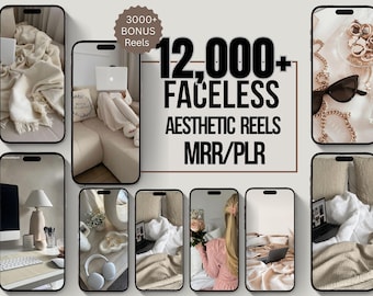 12,000+ Faceless Reels Bundle | Aesthetic Videos for Digital Marketing | PLR MRR | Viral Content | Canva Editable | Passive Income |