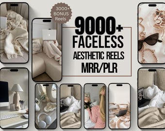9000+ Faceless Reels Bundle | Aesthetic Videos for Digital Marketing | PLR MRR | Viral Content | Canva Editable | Passive Income |