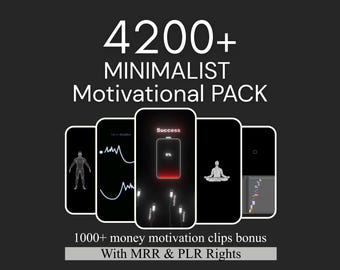 Paquete de más de 4200 videos motivacionales Reels, PLR MRR, videos virales inspiradores, TikTok, Instagram, YouTube, marketing digital, Reels minimalistas