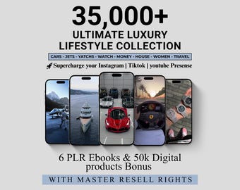 Más de 35.000 reels de la colección Ultimate Luxury Lifestyle: coches, yates, aviones, millonarios, TikTok, Instagram, YouTube, marketing digital, MRR, PLR.