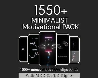 1550+ motiverende gezichtsloze rollen | Geanimeerde videocontent | MRR/PLR | Digitale download | Instagram-rollen, TikTok en shorts