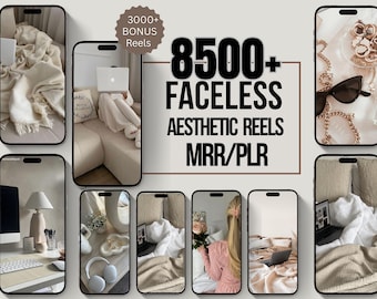 8500+ Faceless Reels Bundle | Aesthetic Videos for Digital Marketing | PLR MRR | Viral Content | Canva Editable | Passive Income |