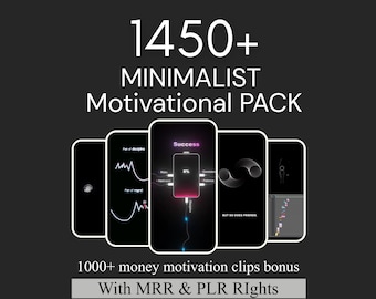 1450+ motiverende gezichtsloze rollen | Geanimeerde videocontent | MRR/PLR | Digitale download | Instagram-rollen, TikTok en shorts