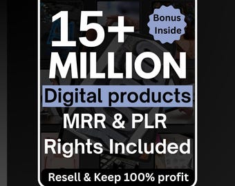 15Million + ultimative PLR MRR Bundle ideal für passives Einkommen, Plr Mrr Digital Produkte, Master Resell Rechte, alle unsere PLR Digital Produkte.
