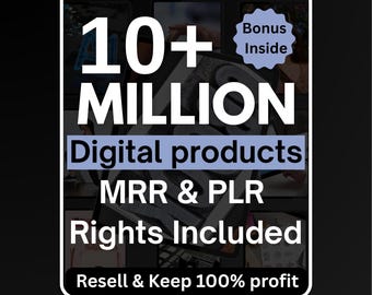 10 Millionen+ Ultimatives PLR MRR Bundle Ideal fürPassives Einkommen | Plr Mrr Digitale Produkte, Master Weiterverkaufsrechte | Alle unsere PLR Digital Produkte