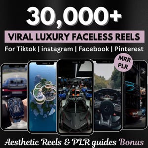 30.000+ Viral Luxury Rich Lifestyle Videos Reels, Cars, Yacht, Plane, Millionaire, TikTok, Instagram, YouTube, Digital Marketing, MRR, PLR