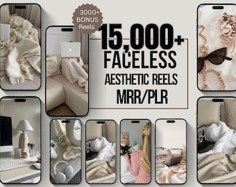 15,000+ Faceless Reels Bundle | Aesthetic Videos for Digital Marketing | PLR MRR | Viral Content | Canva Editable | Passive Income |