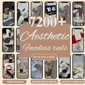 7000+ Faceless Aesthetic Reels, Faceless Stock Videos, Faceless Reels, Instagram Reels, Faceless Digital Marketing Template, MRR/PLR Resell