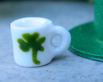 St. Patrick's Day Miniatures Lucky Clover Cup Fairy Garden Accessories