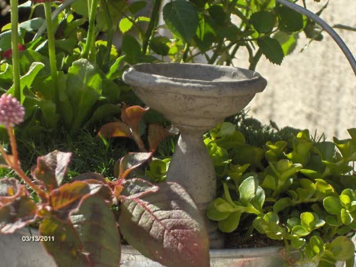 Dollhouse and Miniatures miniature birdbath old stone birdbath Etsy
