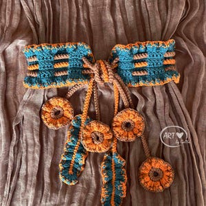 Ceinture corset Bracelet Kiss Me Patron au crochet et tutoriel photo Cottagecore Renaissance vintage Fleur Tout-petits TP-5TG+ (Téléchargement PDF)