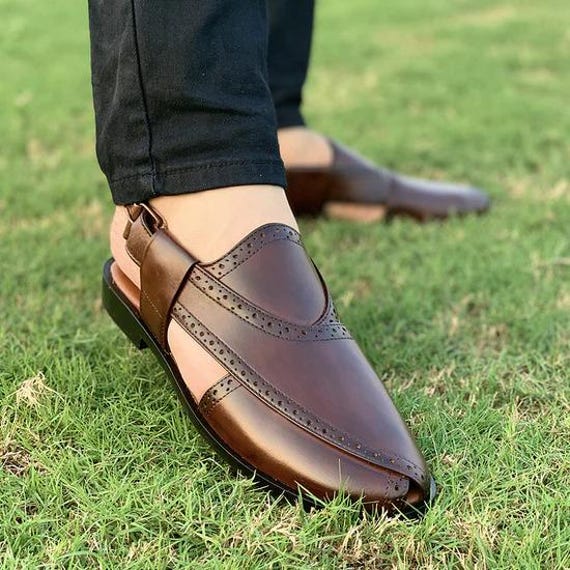 Peshawari Chappal for Men | Handmade Leather Sandals | Pakistani Traditional Shoes | Ethnic Footwear | Eid Gift I Hand Stitched
