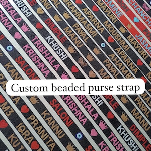Custom Beaded Purse Strap Personalized - Game Day Adjustable, Bridesmaid Gift, Stadium Clear Bag, Camera Crossbody Strap Handmade concert