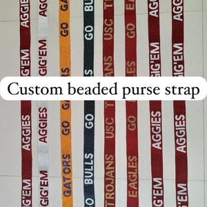Custom Beaded Purse Strap Personalized - Handmade Game Day Bag Strap, Camera Strap Crossbody Strap Unique Beaded Gift for mom Gameday strap