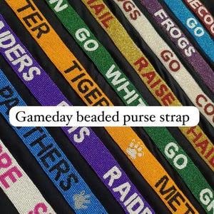 Custom Gameday Beaded Purse Strap - Handmade Stadium Bag Strap, Adjustable Crossbody, Personalized Team Colors, Clear Bag Approved +Tailgate