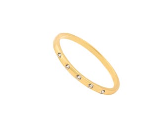 INNOCENT STONES ring. Gold plated silver and topaz. dainty ring, golden ring, stackable ring, gold plated ring, silver ring