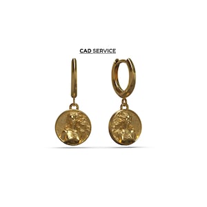 Aangepast CAD-ontwerp voor 3D-sieraden | STL-bestand voor ring, hanger en oorbel om te bedrukken