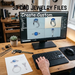 Custom 3D Jewelry CAD Design | STL File for Ring, Pendant, Earring for Printing