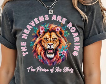 Christian Lion Floral PNG: Faith-Based Sublimation Design (Digital Download)