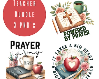 PNG-bundel christelijke leraar: op geloof gebaseerde shirtontwerpen in de klas (digitale download)