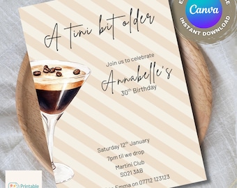 Invitación de cumpleaños para Tini Bit, plantilla de invitación de Canva, descarga digital