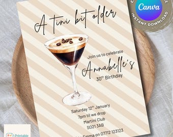 Invitación de cumpleaños para Tini Bit, plantilla de invitación de Canva, descarga digital