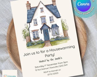 Invitación para fiesta de inauguración de casa / Invitación editable para fiesta en casa