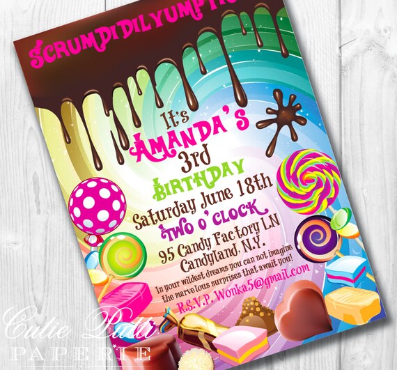Willy Wonka Party Invitations 1