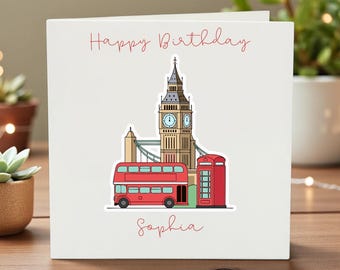 Edition Colibri Cartoline Di Londra – Illustrazione Acquerello Big Ben E Autobus Rosso, Set Da 10 A6, Carta FSC 300 G/m²