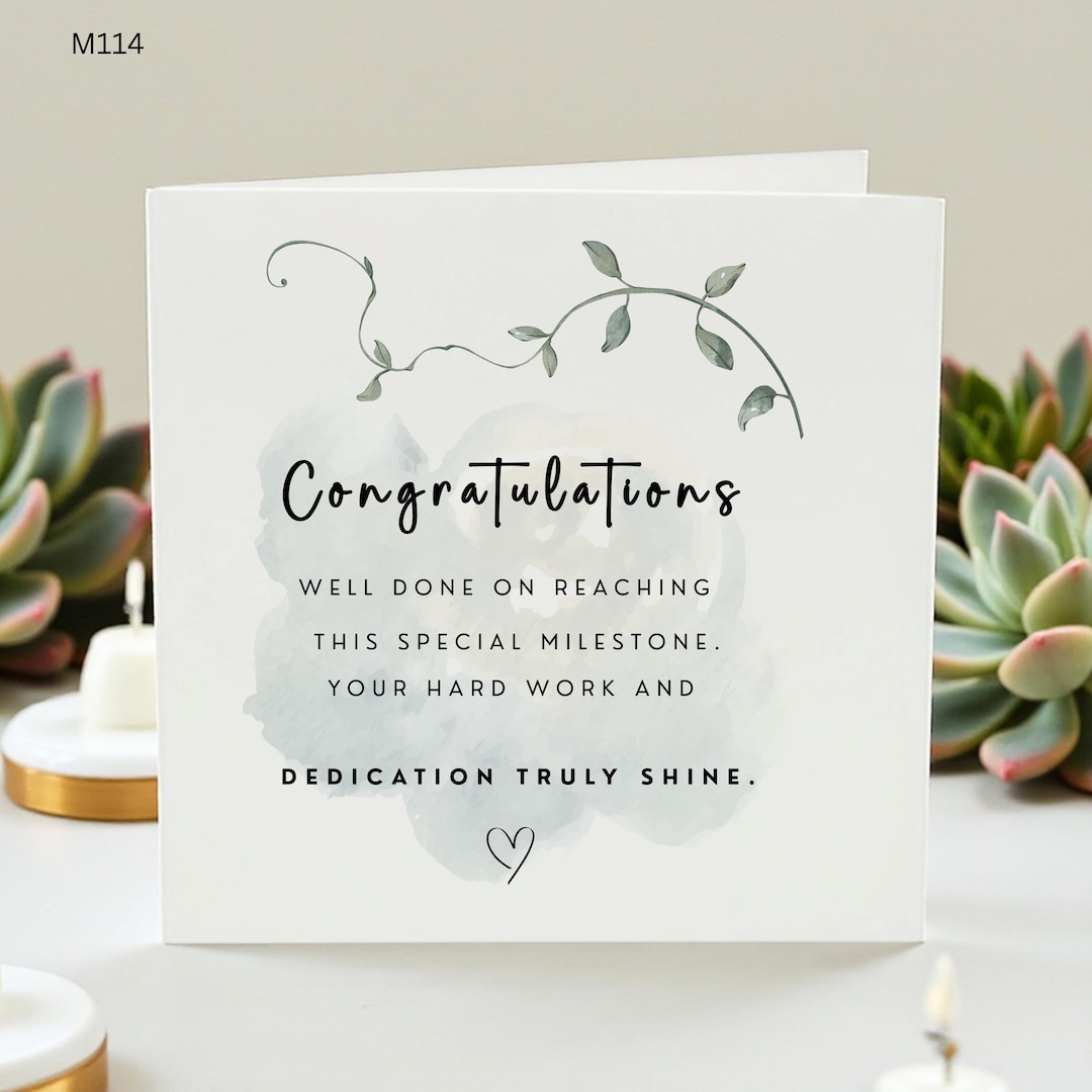 Elegant Congratulations Card, Well Done on Reaching This Special ...